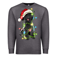 Charcoal Heather christmas black poodles dog Premium Sweatshirt - LillyAllenDesigns