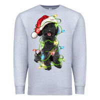 Heather Grey christmas black poodles dog Premium Sweatshirt - LillyAllenDesigns