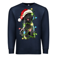 Navy christmas black poodles dog Premium Sweatshirt - LillyAllenDesigns