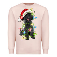 Pale Pink christmas black poodles dog Premium Sweatshirt - LillyAllenDesigns