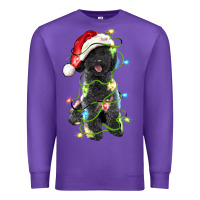 Purple christmas black poodles dog Premium Sweatshirt - LillyAllenDesigns