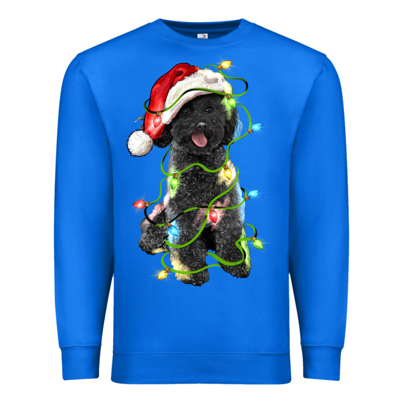 Christmas Black Poodles Dog Premium Sweatshirt by LillyAllenDesigns | Teevron