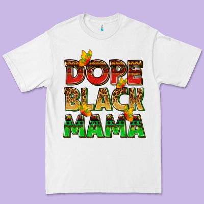 Premium Tee dope black mama with butterflies