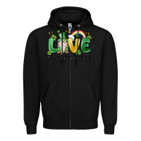 Black love st. patricks day gnome Zipper Hoodie - MaliasSmallBusiness