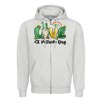 Dove Grey love st. patricks day gnome Zipper Hoodie - MaliasSmallBusiness