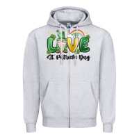 Heather Grey love st. patricks day gnome Zipper Hoodie - MaliasSmallBusiness