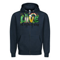 Navy love st. patricks day gnome Zipper Hoodie - MaliasSmallBusiness