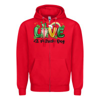 Red love st. patricks day gnome Zipper Hoodie - MaliasSmallBusiness