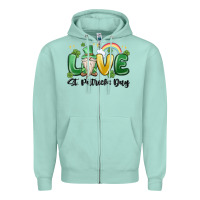 Seafoam love st. patricks day gnome Zipper Hoodie - MaliasSmallBusiness