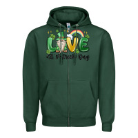 Sports Green love st. patricks day gnome Zipper Hoodie - MaliasSmallBusiness