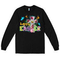Black happy easter cross Long Sleeve Tee - BarkalooDesign