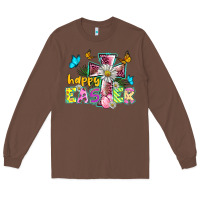 Chestnut happy easter cross Long Sleeve Tee - BarkalooDesign