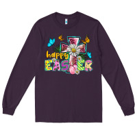 Plum happy easter cross Long Sleeve Tee - BarkalooDesign