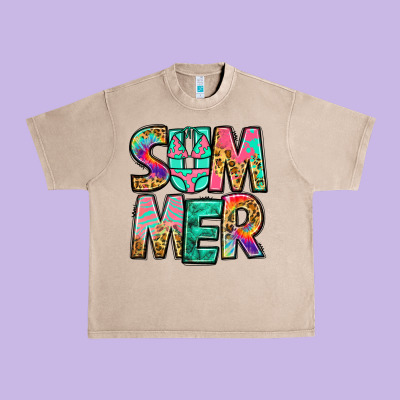 Summer Leopard Tie Dye Urban Heavy Tee Designed By Jasminsmagicworld