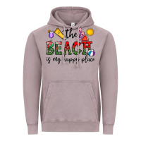 Vintage Zinc the beach is my happy place Vintage Hoodie - CowhideDigitalArt