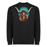 Black texas longhorn indian headdress Heavyweight Sweatshirt - JahusDesignShop