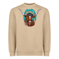 Mushroom texas longhorn indian headdress Heavyweight Sweatshirt - JahusDesignShop
