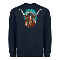 Navy texas longhorn indian headdress Heavyweight Sweatshirt - JahusDesignShop