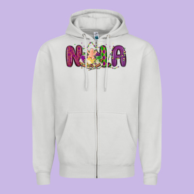 Nola Cake Mardi Gras Zipper Hoodie Designed By Maliassmallbusiness