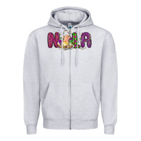 Heather Grey nola cake mardi gras Zipper Hoodie - MaliasSmallBusiness