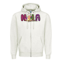 Oatmeal Heather nola cake mardi gras Zipper Hoodie - MaliasSmallBusiness