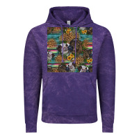 Cloud Purple western two cute heifers seamless pattern Vintage Hoodie - HRA Design Shop