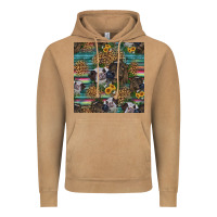 Vintage Camel western two cute heifers seamless pattern Vintage Hoodie - HRA Design Shop