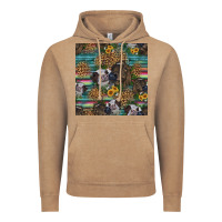 Vintage Coffee western two cute heifers seamless pattern Vintage Hoodie - HRA Design Shop