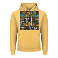 Vintage Mustard western two cute heifers seamless pattern Vintage Hoodie - HRA Design Shop