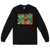Black wooden cross background Long Sleeve Tee - BarkalooDesign