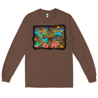 Chestnut wooden cross background Long Sleeve Tee - BarkalooDesign