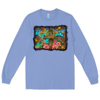 Wooden Cross Background Long Sleeve Tee | Teevron