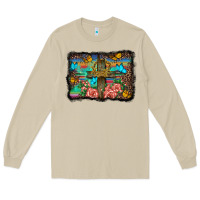 Mushroom wooden cross background Long Sleeve Tee - BarkalooDesign