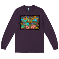 Plum wooden cross background Long Sleeve Tee - BarkalooDesign