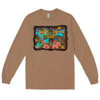 Toasted Coconut wooden cross background Long Sleeve Tee - BarkalooDesign