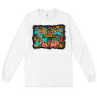 White wooden cross background Long Sleeve Tee - BarkalooDesign