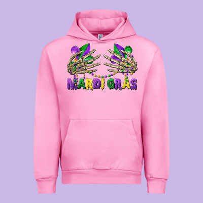 Mardi Gras Skeleton Hands Urban Hoodie Designed By Cowgirlartshop