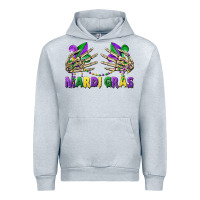 Heather Grey mardi gras skeleton hands Urban Hoodie - CowGirlArtShop