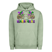 Pigment Oil Green mardi gras skeleton hands Urban Hoodie - CowGirlArtShop