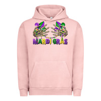 Pigment Salmon mardi gras skeleton hands Urban Hoodie - CowGirlArtShop