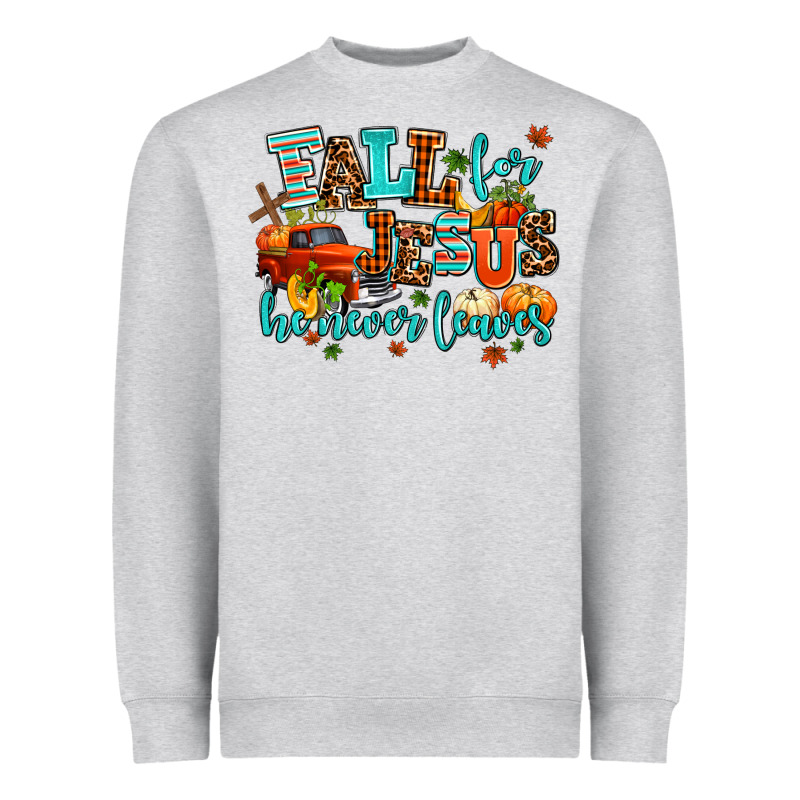 Fall For Jesus He Never Leaves Heavyweight Sweatshirt by AdoDesignShop | Teevron