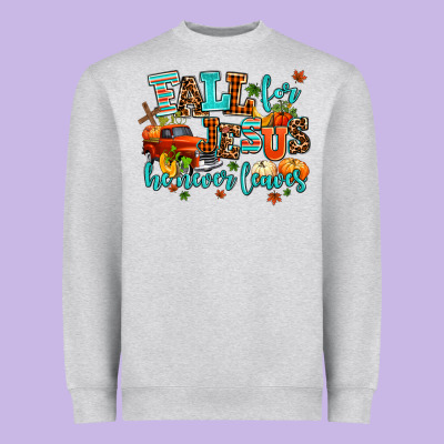 Fall For Jesus He Never Leaves Heavyweight Sweatshirt Designed By Adodesignshop
