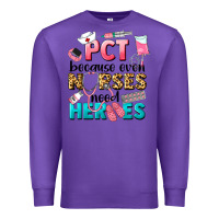 Purple pct because nurses need heroes Premium Sweatshirt - LillyAllenDesigns