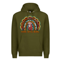Army Green gobble till you wobble thanksgiving rainbow Premium Hoodie - RanaPortraitStore
