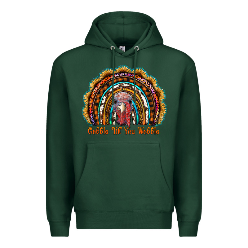 Gobble Till You Wobble Thanksgiving Rainbow Premium Hoodie by RanaPortraitStore | Teevron
