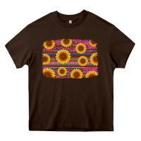 Chocolate Brown cinco de mayo sunflower background Heavy Core Tee - Artiststas