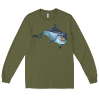 Army Green bottlenose dolphin Long Sleeve Tee - LillyAllenDesigns