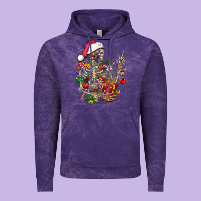 Christmas Lights And Skeleton Vintage Hoodie Designed By Fadigitalartstudio