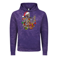 Cloud Purple Christmas lights and skeleton Vintage Hoodie - FaDigitalArtStudio