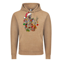Vintage Coffee Christmas lights and skeleton Vintage Hoodie - FaDigitalArtStudio